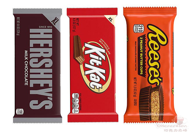 Hershey's 好时 KitKat 奇巧 Reese’s 锐滋,好时旗下的三大巧克力品牌均是畅销品 Hershey's 好时 KitKat 奇巧 Reese’s 锐滋,好时旗下的三大巧克力品牌均是畅销品