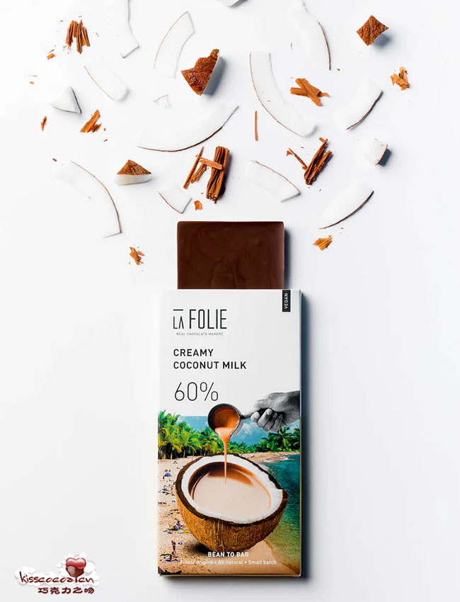 印度 LA FOLIE Creamy Coconut Milk 60% 奶油椰奶巧克力 印度 LA FOLIE 拉弗利 LA FOLIE Creamy Coconut Milk 60% 奶油椰奶巧克力2