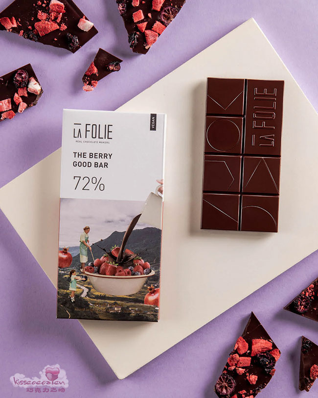 印度 LA FOLIE 拉弗利
LA FOLIE The Berry Good Bar 72% 美味浆果黑巧克力 印度 LA FOLIE 拉弗利
LA FOLIE The Berry Good Bar 72% 美味浆果黑巧克力