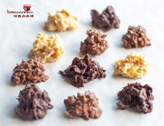 巧克力玫瑰花 Roses des Sables 巧克力玉米片饼干的制作11