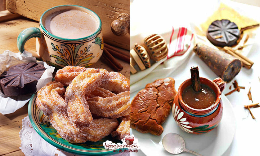 传统的墨西哥热巧克力 Champurrado 尚普拉多通常与西班牙油条或玉米粉蒸肉一起食用