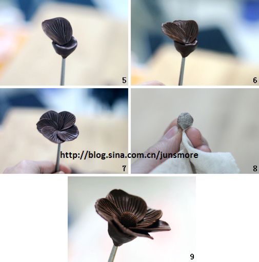 做巧克力五瓣花花瓣